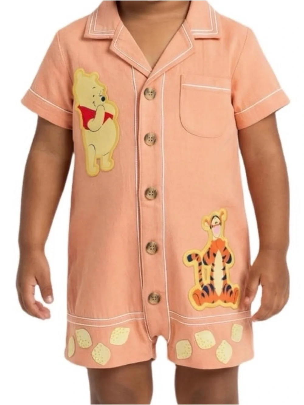 Winnie The Pooh Baby Boy Linen Romper, Size 12M
